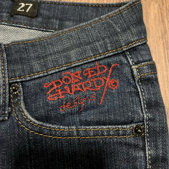 Ed Hardy boot cut jeans with gems all over size 27 - Picture 3 of 6